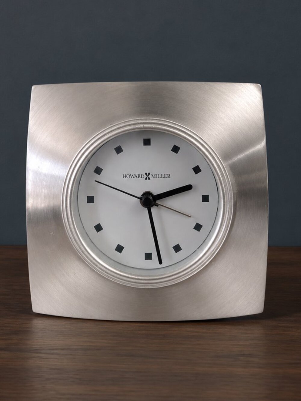 Howard Miller San Bernardino 645-420 Silver Modern Desk Alarm Clock Working